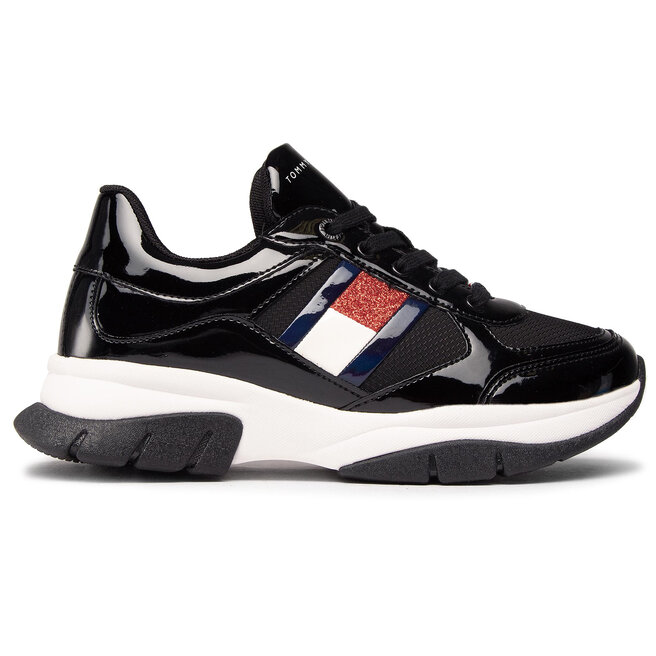 Tommy Hilfiger Sportcipő Tommy Hilfiger Low Cut Lace-Up Sneaker T3A4-30818-1022 S Black 999