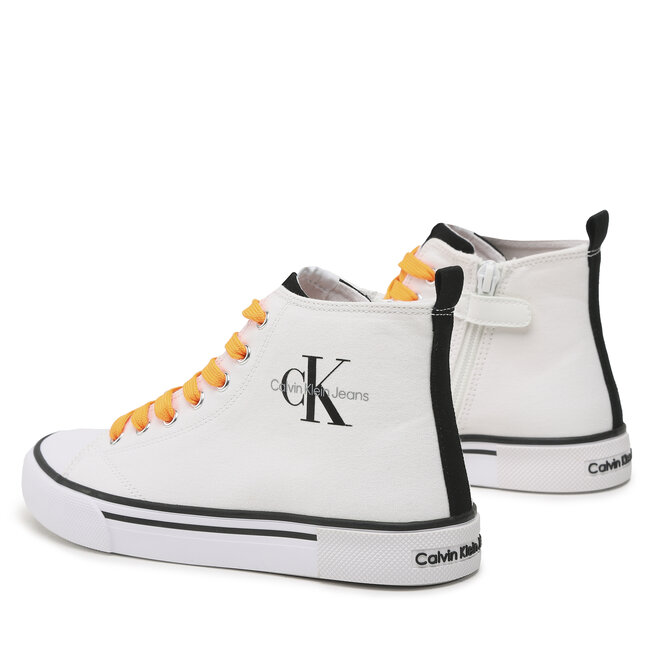 Calvin Klein Jeans Кецове Calvin Klein Jeans High Top Lace-Up Sneaker V3X9-80569-0890 S White/Black