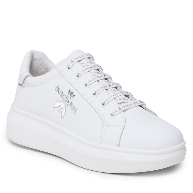 Patrizia Pepe Сникърси Patrizia Pepe PJ210.30 S Bianco/Argento