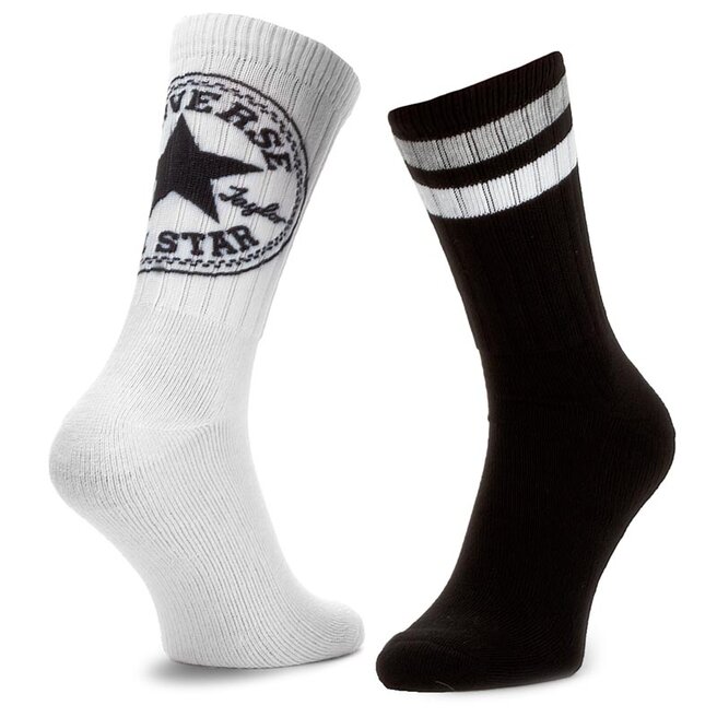2 pares de calcetines altos para hombre Converse E556A2010 Blanco •  