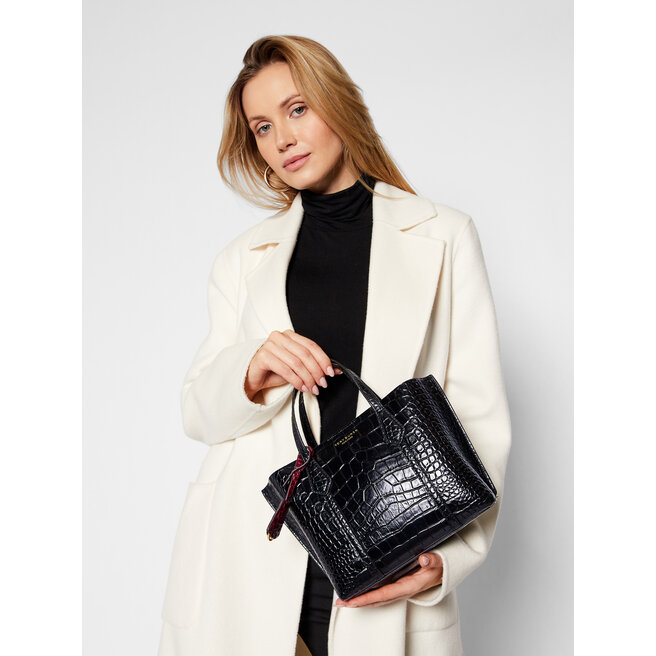 Sac à main Tory Burch Perry Embossed Small Triple-Compartment Tote 74594  Black 001 • 