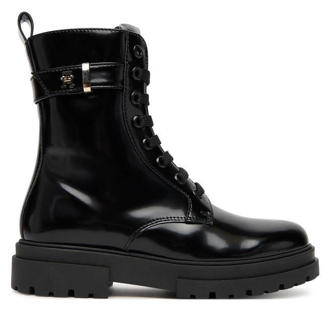 Trapery Tommy Hilfiger Lace-Up Bootie - S Czarny