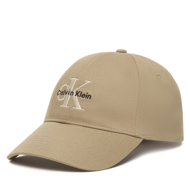 Czapka z daszkiem Calvin Klein Monologo Embroidery Baseball Cap LV04G5004G Beżowy -
