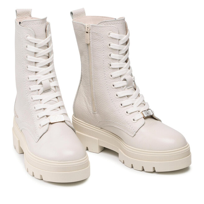 monochromatic lace up boot