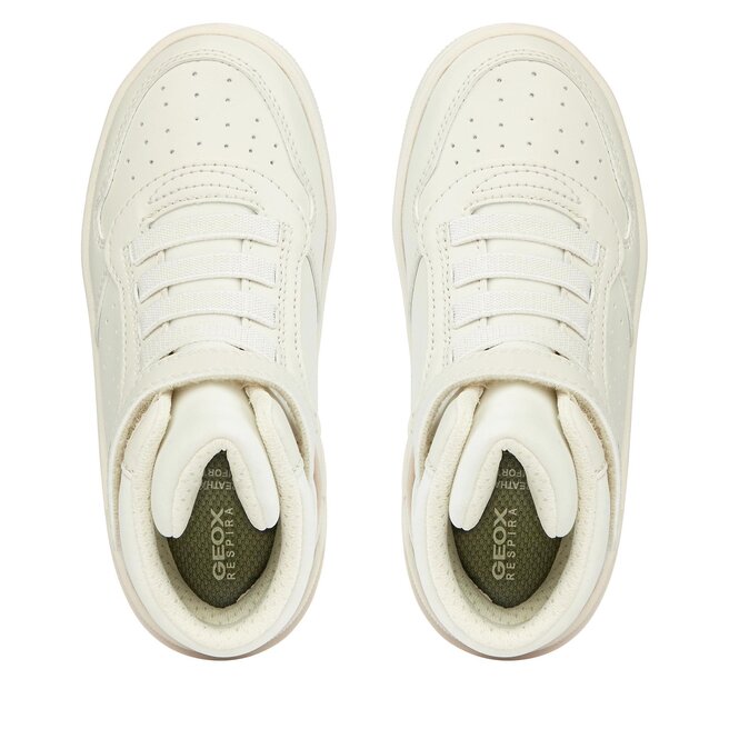 Baskets Geox J Loftus Girl - Taille 28 EU - Couleur Lt Ivory/Silver - Chaussures Respirantes Pour Fille