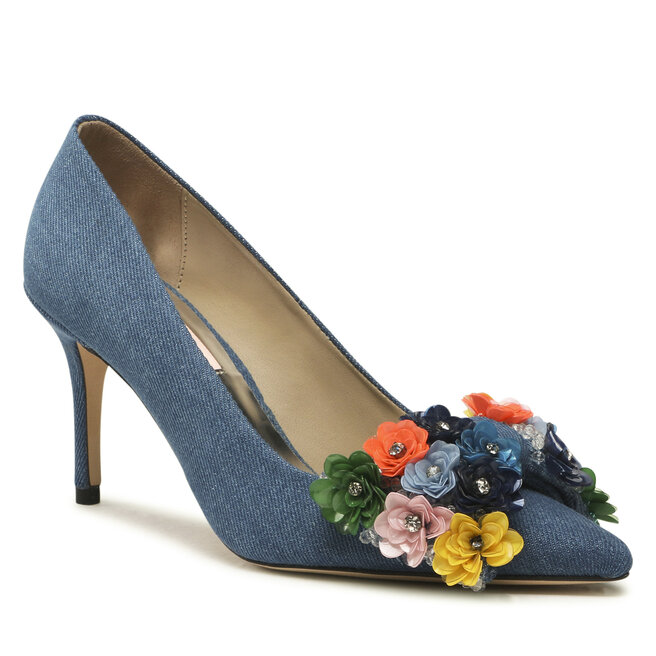 Pantofi cu toc subțire Custommade Aljo Multi Flower 999627013 Ballad Blue 436 436 imagine noua gjx.ro