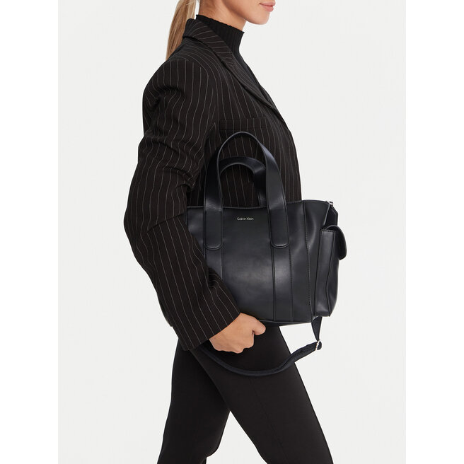 Torebka Calvin Klein Webbing Strap Small Tote LV04F3290G Czarny -