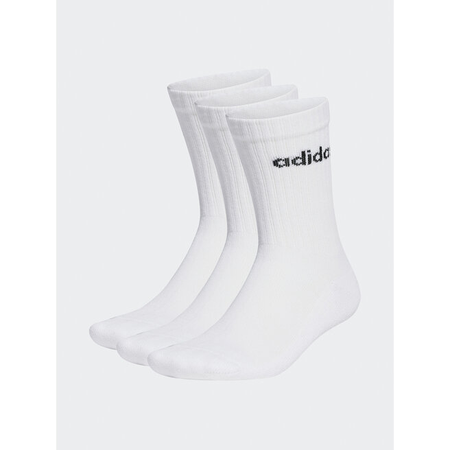adidas Klasické ponožky Unisex adidas Linear Crew Cushioned Socks 3 Pairs HT3455 white/black