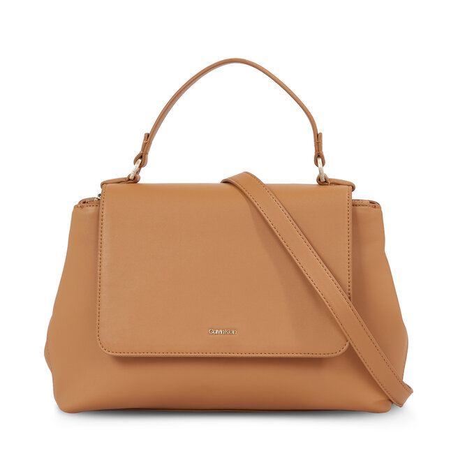 Torebka Calvin Klein Ck Must Top Handle Tote W/Flap - Brązowy