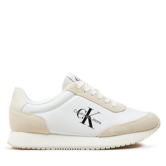 Sneakersy Calvin Klein Jeans Retro Runner Low Lace Ny Ml - Biały