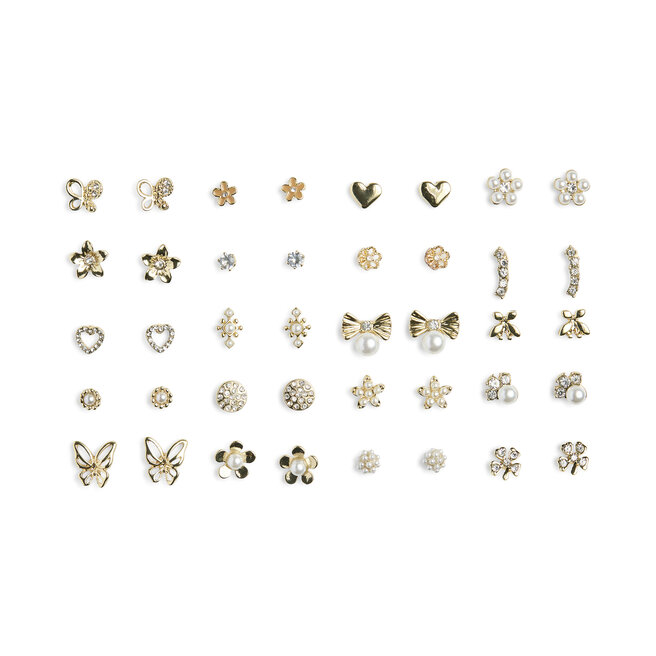 Zestaw 20 par kolczyków Pieces Pclona Mega Pack Earrings D2d - Złoty