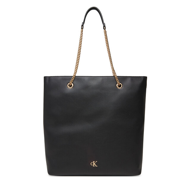 Torebka Calvin Klein Minimal Monogram Chain Tote - Czarny