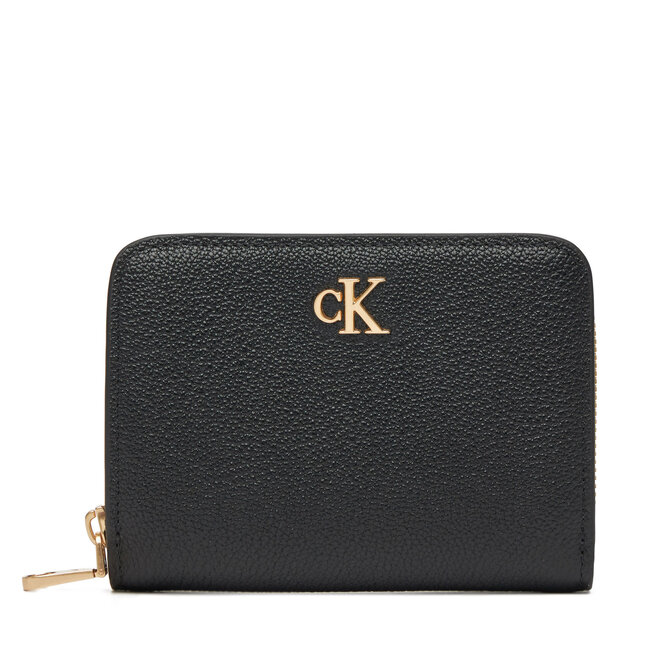 Duży Portfel Męski Calvin Klein Minimal Monogrm Lthr Med Flap Zi - Czarny