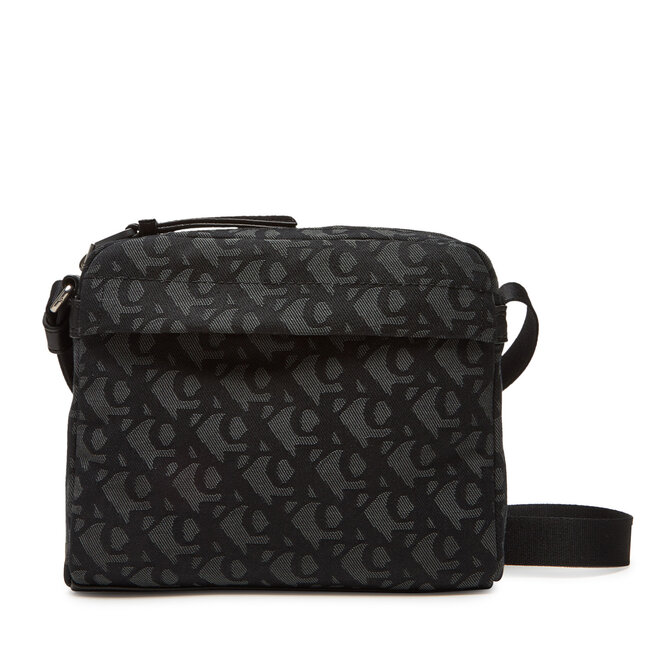 Saszetka Calvin Klein Slouched Monogram Mini Zip Fligh - Czarny