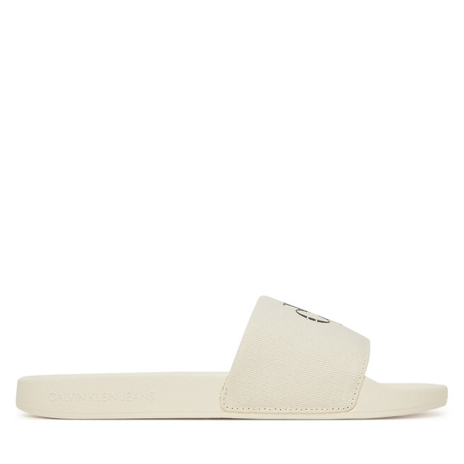 Japonki Calvin Klein Jeans Slide Monogram Wn Logo Ck - Beżowy