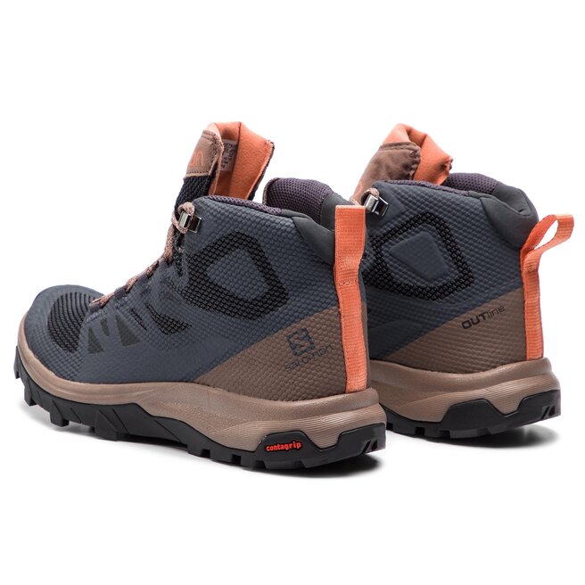 Salomon outline mid gtx w ebony deep taupe tawny orange online
