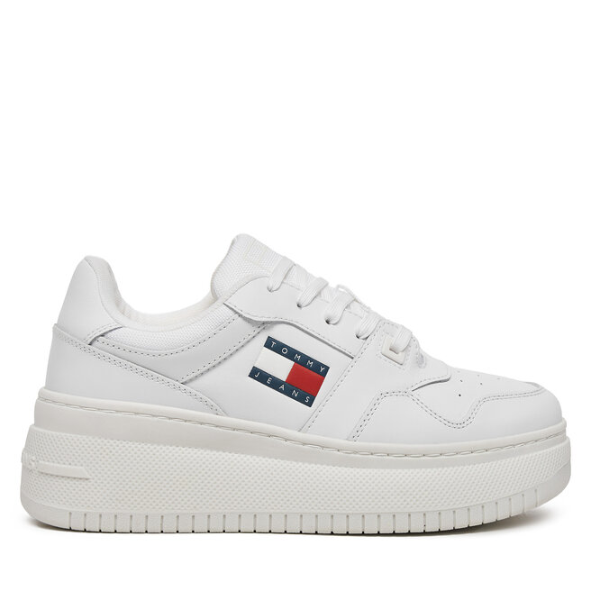 Sneakersy Tommy Jeans Tjw Retro Basket Flatform Ess - Biały