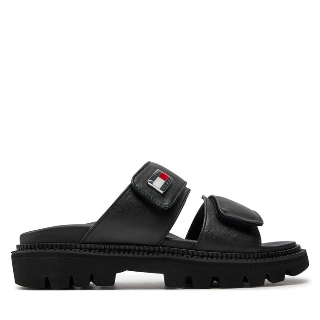 Klapki Tommy Jeans Tjw Puffed Sandal - Czarny