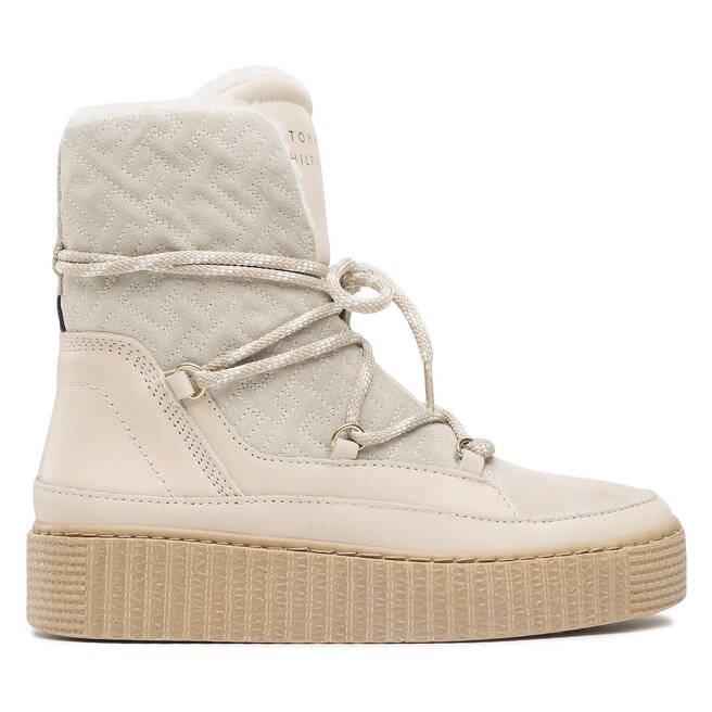 Tommy Hilfiger Боти Tommy Hilfiger Snow Boot Monogram FW0FW06852 Sugarcane AA8