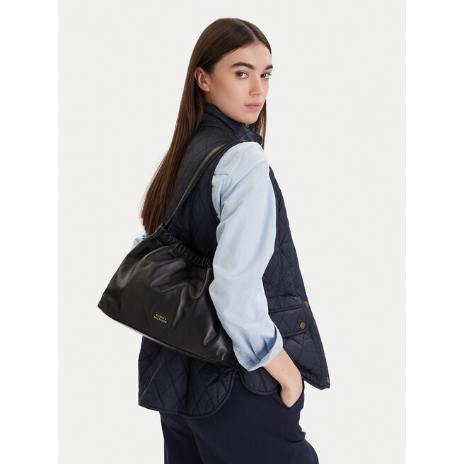 Torebka Tommy Hilfiger Soft Leather Shoulder Bag AW0AW18307 Czarny -