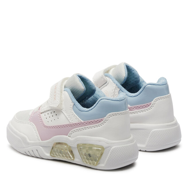 Geox Mädchen J Illuminus Girl A Sneaker, Wit Multi kleuren, 6 UK Child