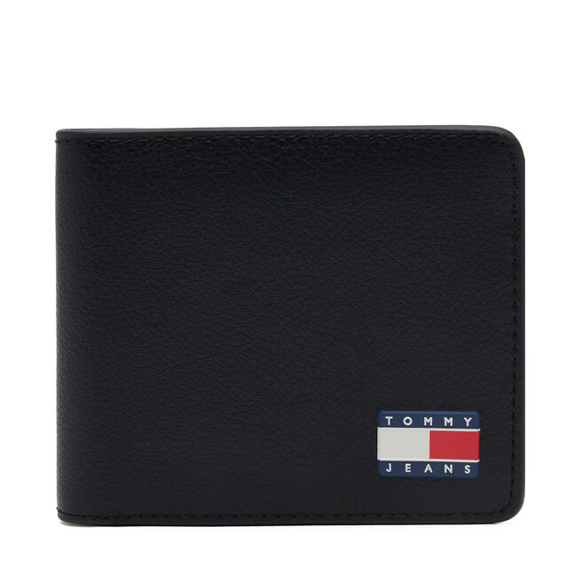 Duży Portfel Męski Tommy Jeans Tjm Heritage Leather Cc Wallet - Czarny