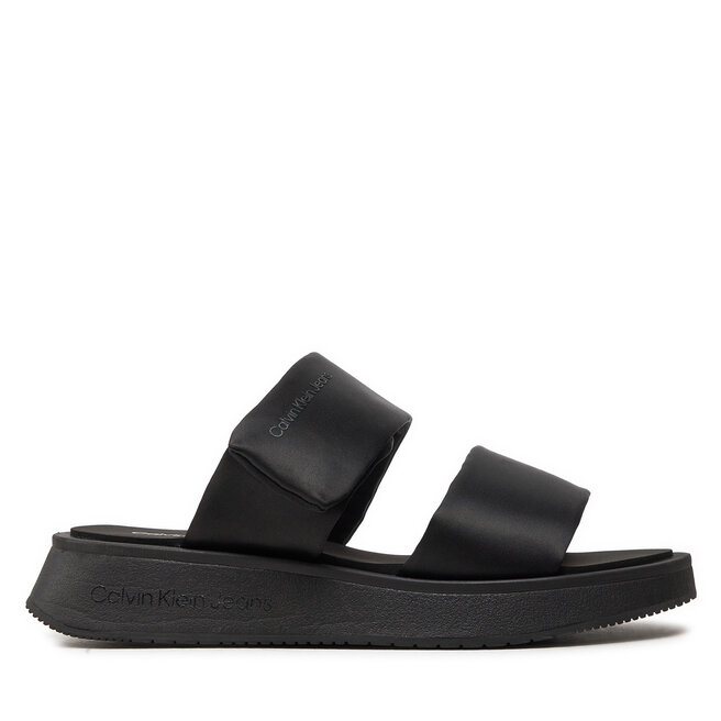 Klapki Calvin Klein Jeans Slide Double Strap Sandal Dc - Czarny