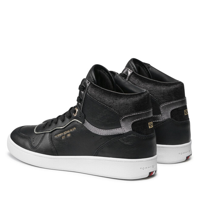 Tommy Hilfiger Sneakers Tommy Hilfiger Black Elevated Mid Court Sneaker FW0FW06018 Black BDS