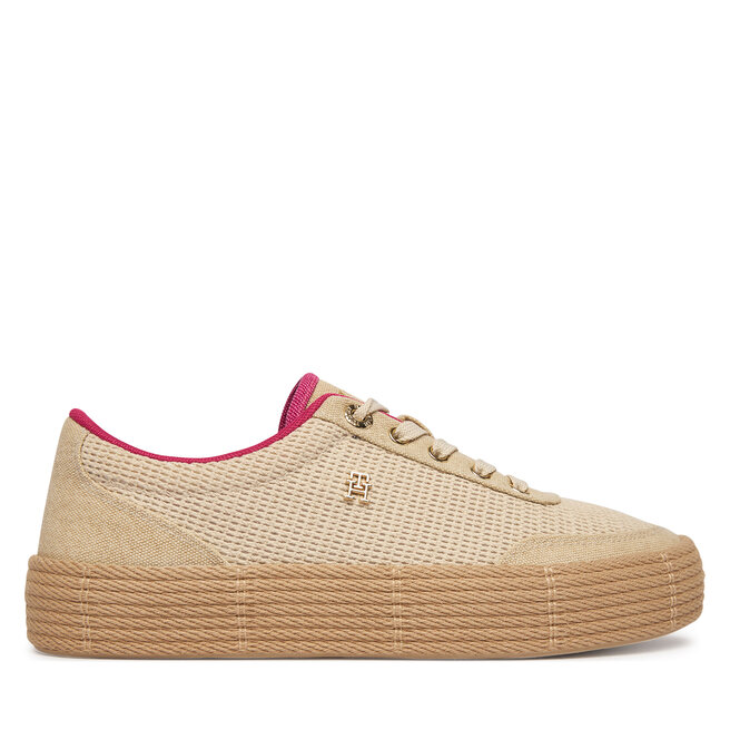 Espadryle Tommy Hilfiger Th Foxing Platform Rope FW0FW09173 Beżowy - kobiece