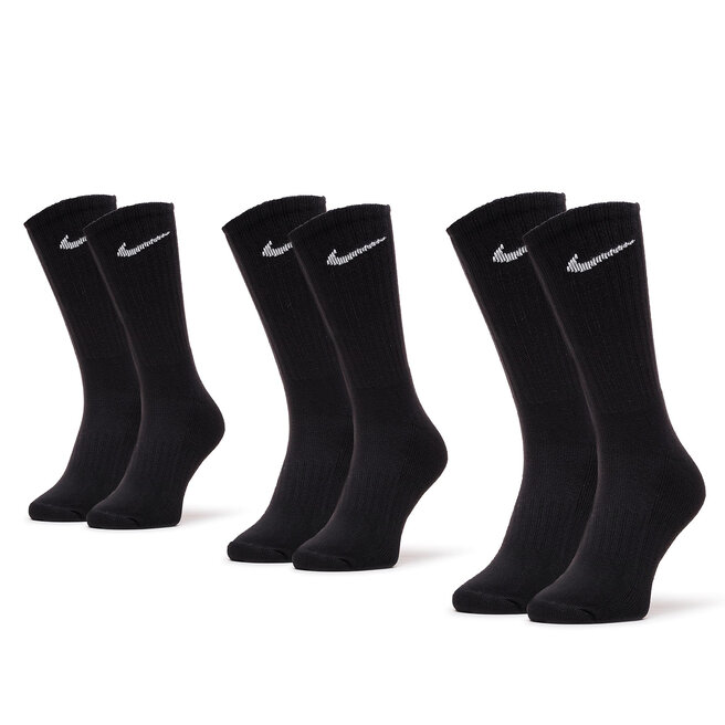 3 pares de calcetines altos para hombre Nike SX4508-001 Negro