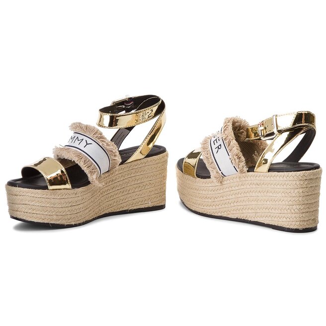 Tommy hilfiger shiny new arrivals metallic flatform sandal