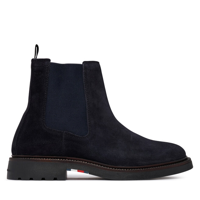 Sztyblety Tommy Hilfiger Corporate Casual Suede Chelsea FM0FM05952 Granatowy