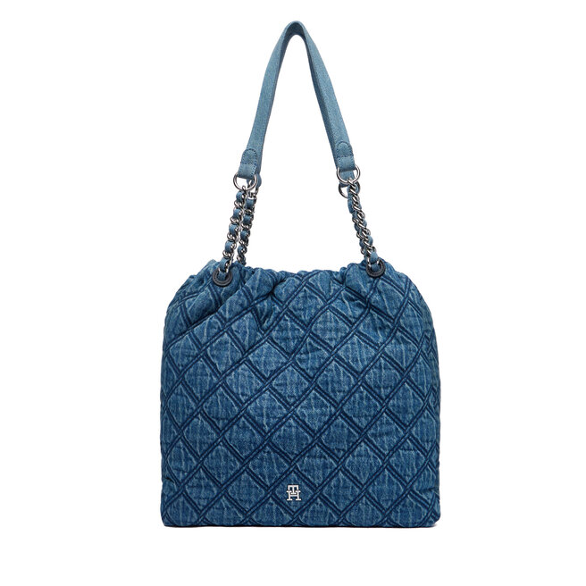 Torebka Tommy Hilfiger Th Feminine Tote Denim AW0AW18866 Niebieski -