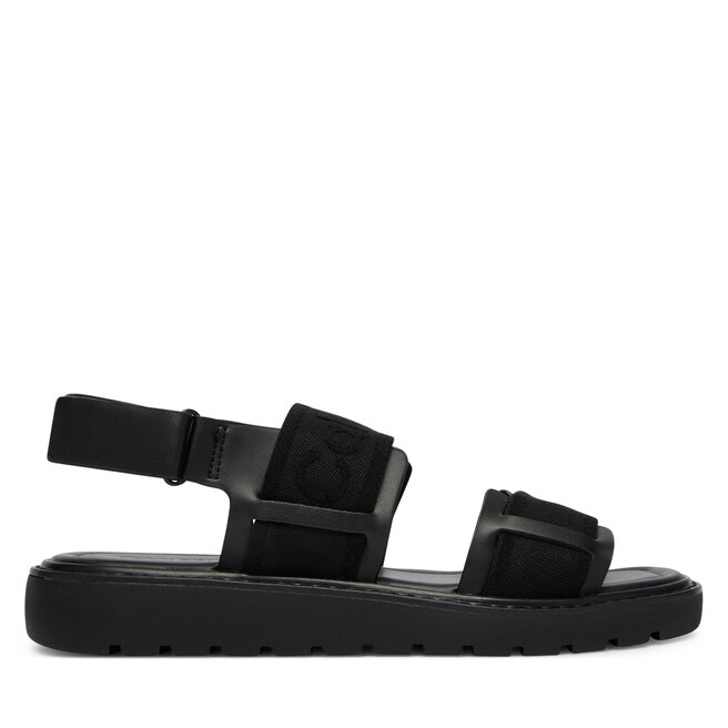 Sandały Calvin Klein Sq Molded Sandal Webb HW0HW02872 Czarny - kobiece