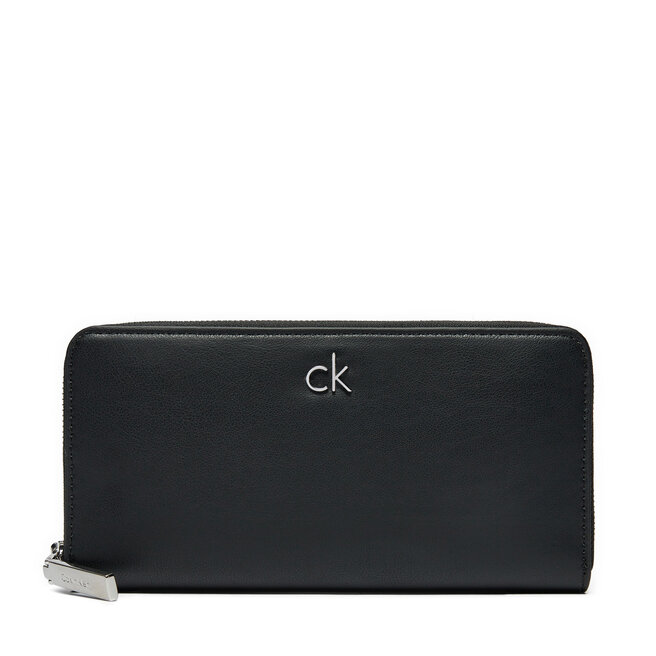 Duży Portfel Damski Calvin Klein Ck Daily Large Zip Around_Pbl - Czarny