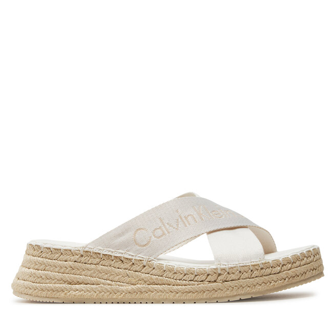 Espadryle Calvin Klein Jeans Sporty Wedge Rope Sandal Mr - Biały
