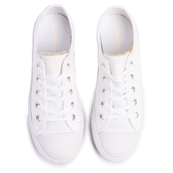 Sportbačiai Converse Ctas Dainty Ox 564309C White/Edgret/Light Gold •  Www.eavalyne.lt