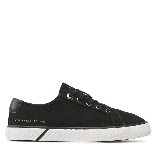 Tommy Hilfiger Sneakers aus Stoff Tommy Hilfiger Lace Up Vulc Sneaker Bl FW0FW07248 Black BDS