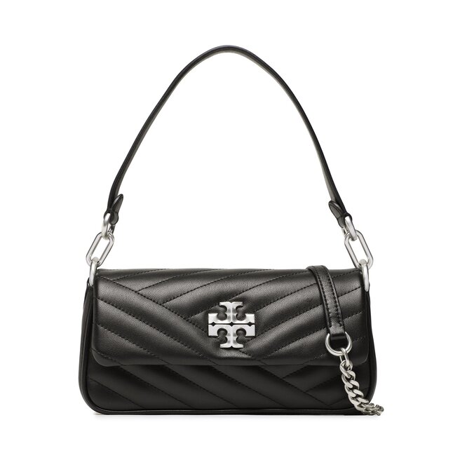 Tory Burch Táska Tory Burch Kira Chevron Small Flap Shoulder Bag 90456 Black/Rolled Nickel 002