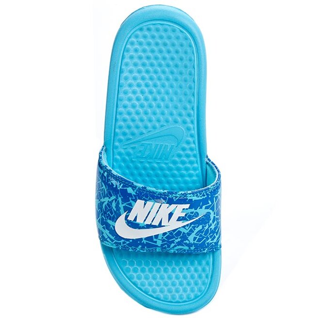 Nike Natikači Nike Wmns Benassi Jdi Print 618919 414 Clearwater/White Dk Electric Blu