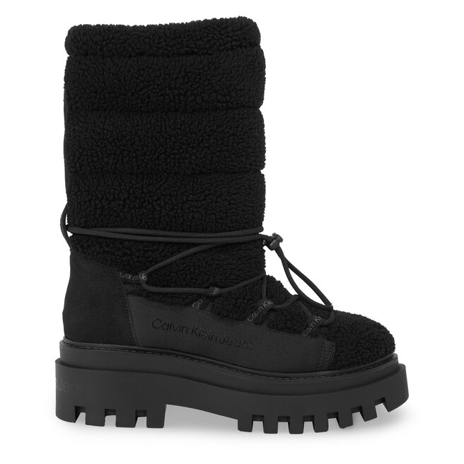 Śniegowce Calvin Klein Jeans Flatform Snow Boot Sherpa Wn - Czarny