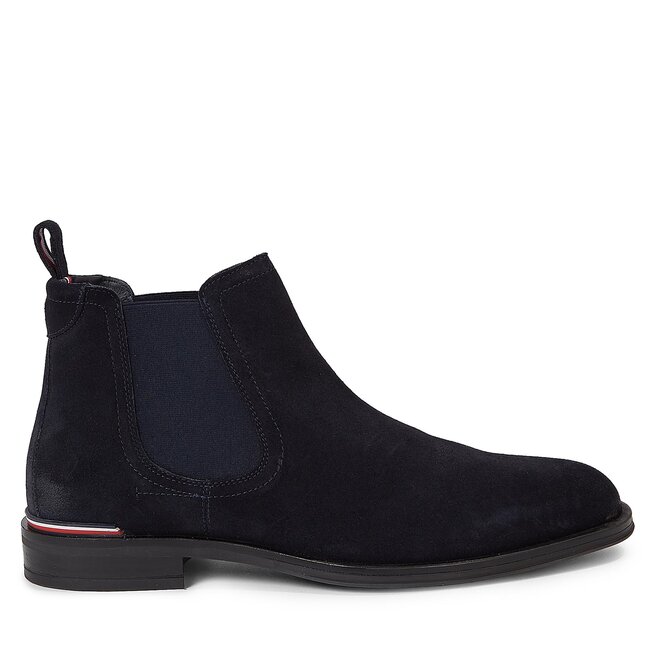 Sztyblety Tommy Hilfiger Core Rwb Hilfiger Suede Chelsea - Niebieski