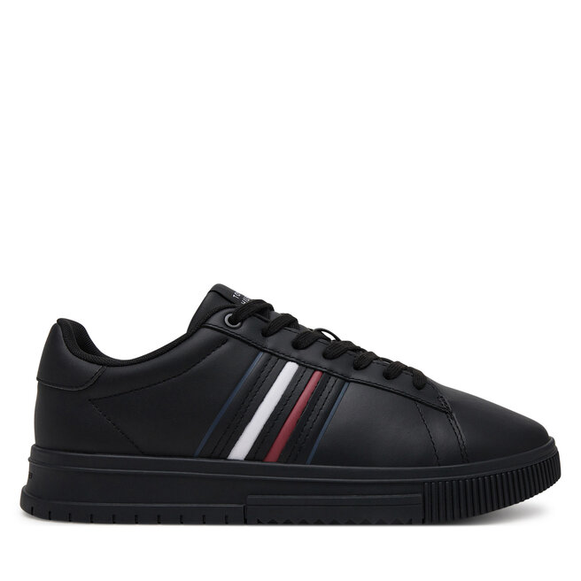 Sneakersy Tommy Hilfiger Modern Cupsole Stripes Lth - Czarny