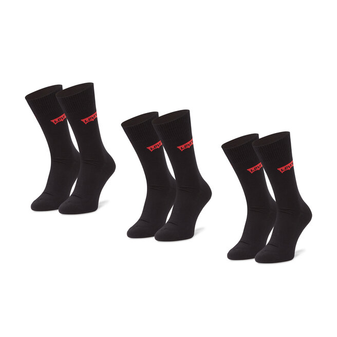 Set de 3 perechi de șosete lungi pentru bărbați Levi`s® 37157-0186 Jet Black 37157-0186 imagine noua