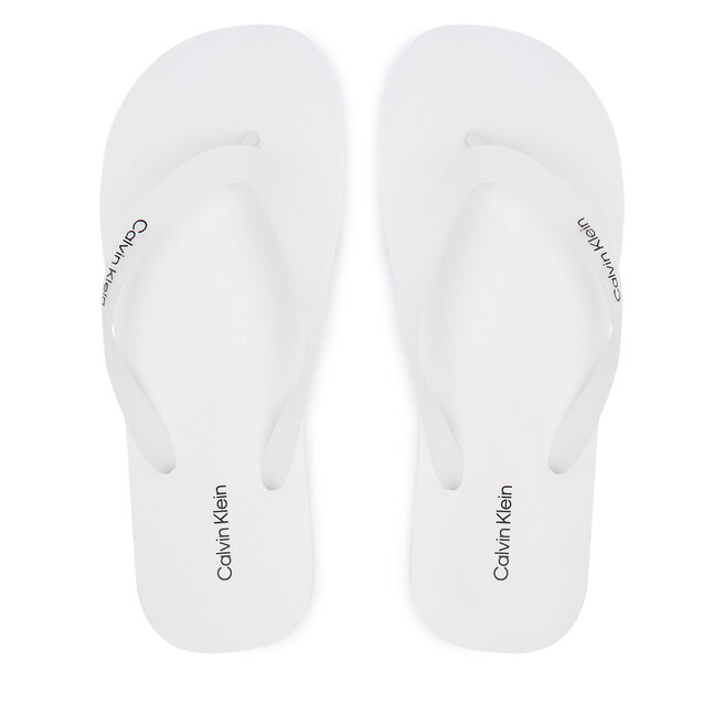 Japonki Calvin Klein Logo Strap HM0HM02105 Biały -