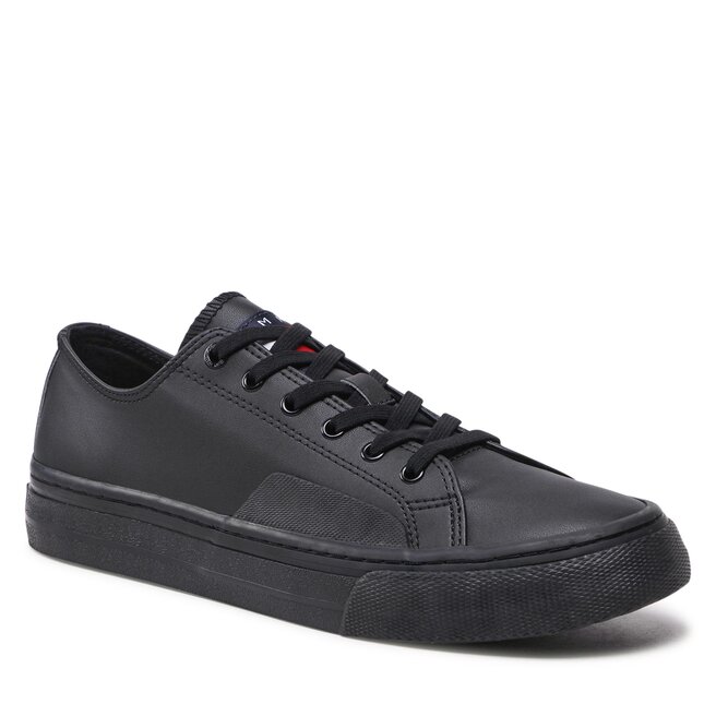 Πάνινα παπούτσια Tommy Jeans Leather Vulc EM0EM01047 Black BDS