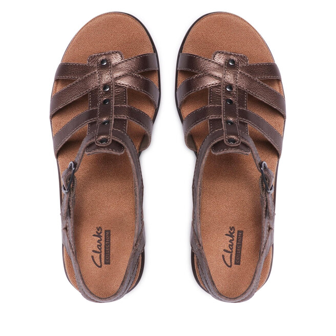 Sandalen Clarks Roza Jaida 203588854 Silver Leather eschuhe