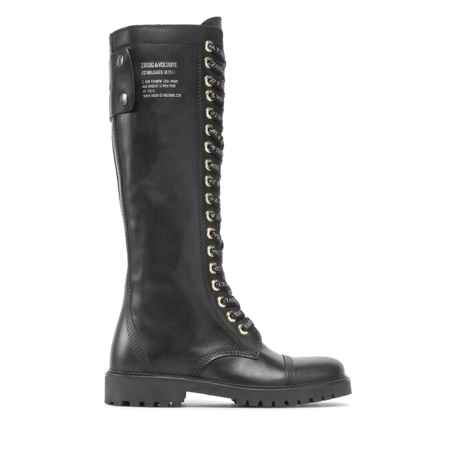 Kozaki Zadig&Voltaire Joe Boot Smooth Cowskin - Czarny