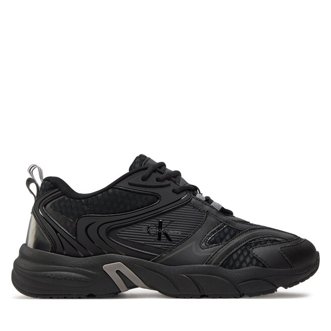 Sneakersy Calvin Klein Jeans Retro Tennis Low Mix Ml Met - Czarny