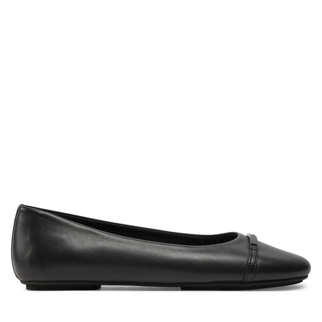 Baleriny Calvin Klein Ballerina W/M Bar Lth - Czarny